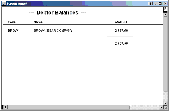 debtor balances